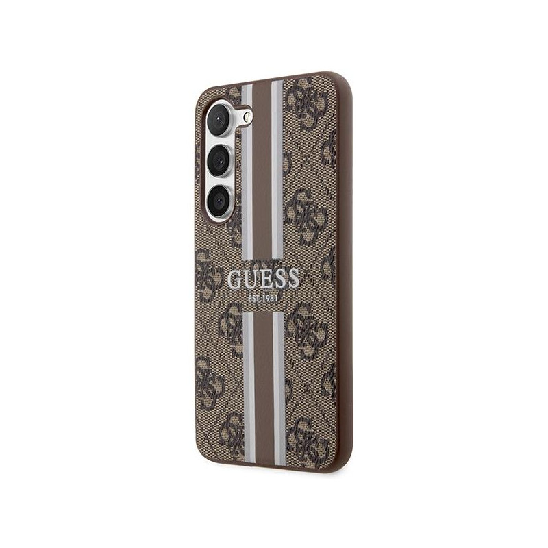 Guess 4G Printed Stripes dėklas Samsung Galaxy S23 - rudas