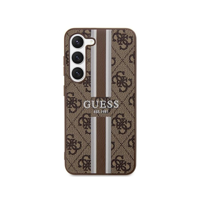 Guess 4G Printed Stripes dėklas Samsung Galaxy S23 - rudas