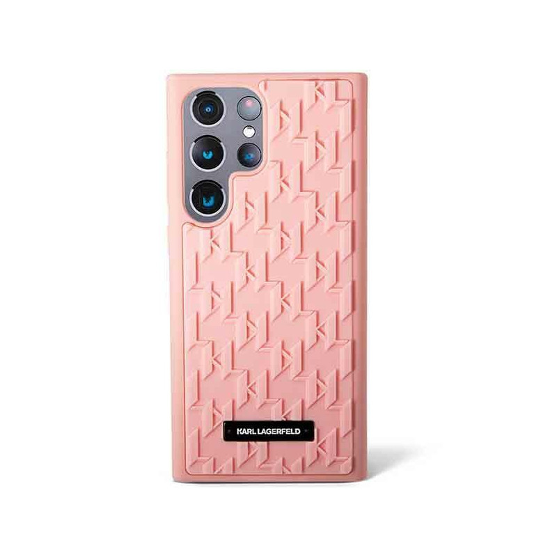 Karl Lagerfeld 3D Monogram dėklas, skirtas Samsung Galaxy S23 Ultra - rožinis