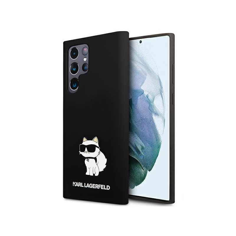 Karl Lagerfeld Silicone Choupette dėklas Samsung Galaxy S23 Ultra - juodas