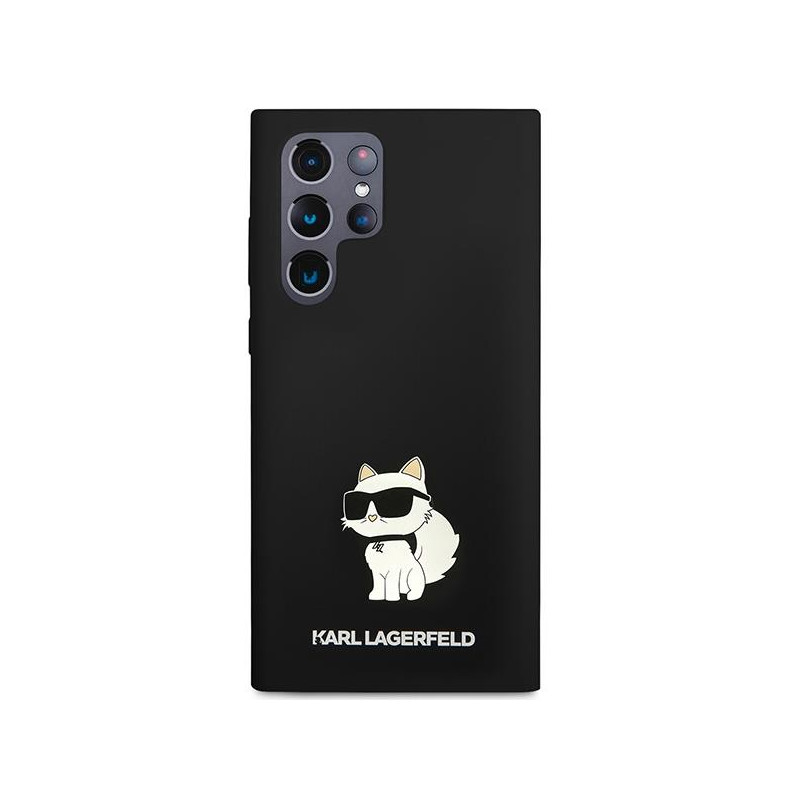 Karl Lagerfeld Silicone Choupette dėklas Samsung Galaxy S23 Ultra - juodas