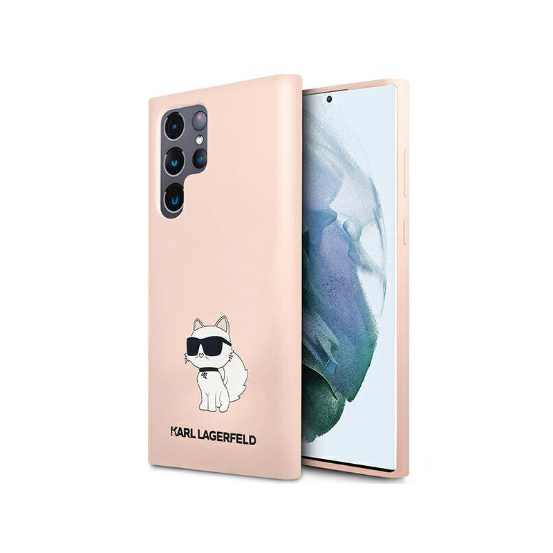 Karl Lagerfeld Silicone Choupette dėklas Samsung Galaxy S23 Ultra - rožinis