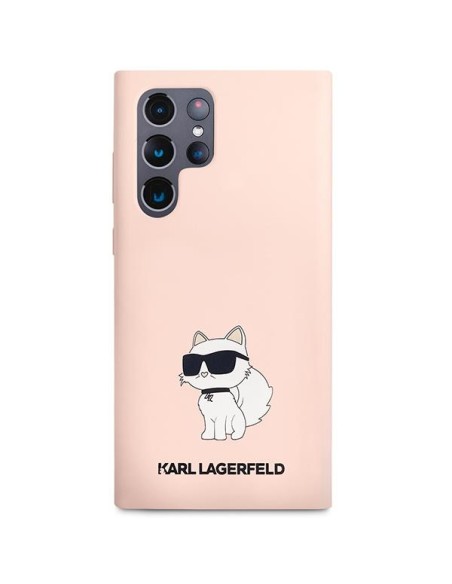 Karl Lagerfeld Silicone Choupette dėklas Samsung Galaxy S23 Ultra - rožinis
