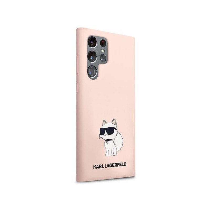 Karl Lagerfeld Silicone Choupette dėklas Samsung Galaxy S23 Ultra - rožinis
