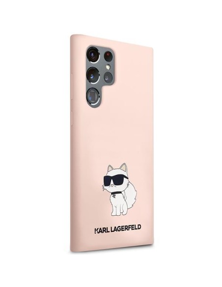 Karl Lagerfeld Silicone Choupette dėklas Samsung Galaxy S23 Ultra - rožinis