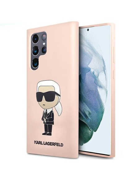 Karl Lagerfeld Silicone Ikonik dėklas Samsung Galaxy S23 Ultra - rožinis Karl Lagerfeld Silicone Ikonik dėklas Samsung Galaxy S23 Ultra - rožinis