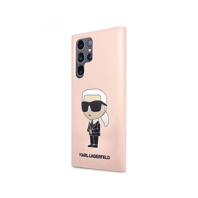 Karl Lagerfeld Silicone Ikonik dėklas Samsung Galaxy S23 Ultra - rožinis