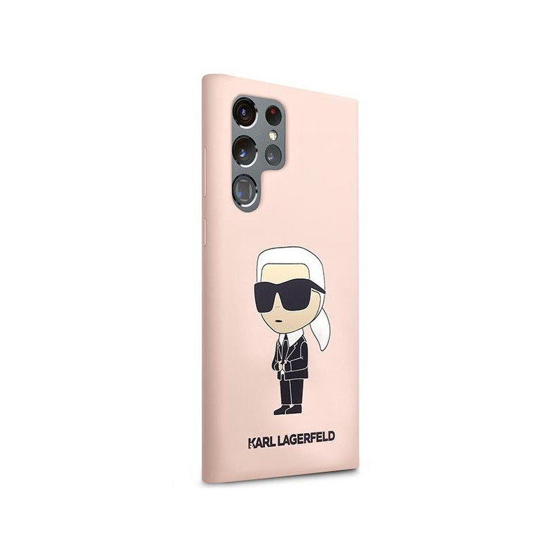 Karl Lagerfeld Silicone Ikonik dėklas Samsung Galaxy S23 Ultra - rožinis