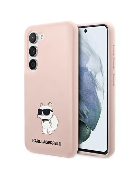 Karl Lagerfeld Silicone Choupette dėklas, skirtas Samsung Galaxy S23+ - rožinis