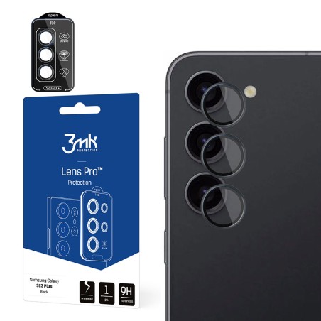 3mk Lens Protection Pro fotoaparato dangtelis, skirtas Samsung Galaxy S23 5G – juodas 3mk Lens Protection Pro fotoaparato dangtelis, skirtas Samsung Galaxy S23 5G – juodas