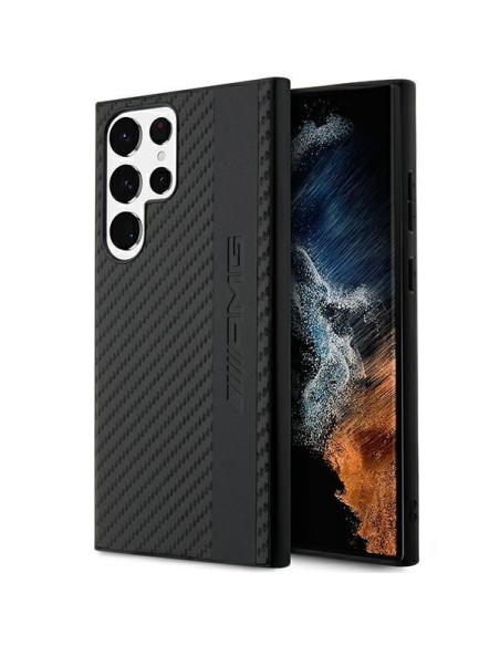 AMG Carbon Stripe&Embossed dėklas, skirtas Samsung Galaxy S23 Ultra - juodas AMG Carbon Stripe&Embossed dėklas, skirtas Samsung Galaxy S23 Ultra - juodas