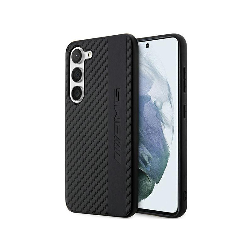 AMG Carbon Stripe&Embossed dėklas, skirtas Samsung Galaxy S23+ - juodas AMG Carbon Stripe&Embossed dėklas, skirtas Samsung Galaxy S23+ - juodas
