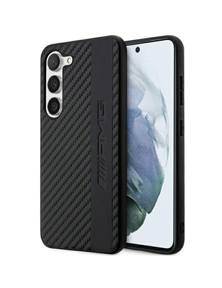 AMG Carbon Stripe&Embossed dėklas, skirtas Samsung Galaxy S23+ - juodas AMG Carbon Stripe&Embossed dėklas, skirtas Samsung Galaxy S23+ - juodas