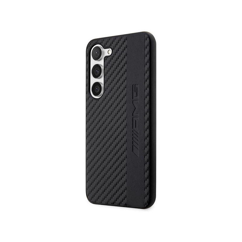 AMG Carbon Stripe&Embossed dėklas, skirtas Samsung Galaxy S23+ - juodas