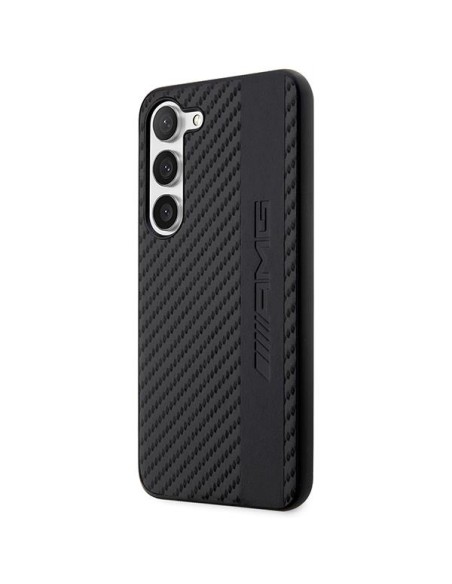 AMG Carbon Stripe&Embossed dėklas, skirtas Samsung Galaxy S23+ - juodas AMG Carbon Stripe&Embossed dėklas, skirtas Samsung Galaxy S23+ - juodas
