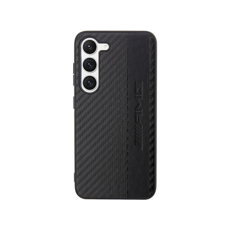 AMG Carbon Stripe&Embossed dėklas, skirtas Samsung Galaxy S23+ - juodas