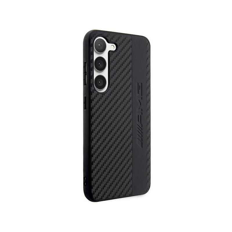 AMG Carbon Stripe&Embossed dėklas, skirtas Samsung Galaxy S23+ - juodas