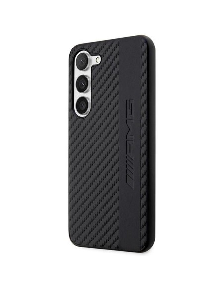 AMG Carbon Stripe&Embossed dėklas, skirtas Samsung Galaxy S23 - juodas AMG Carbon Stripe&Embossed dėklas, skirtas Samsung Galaxy S23 - juodas