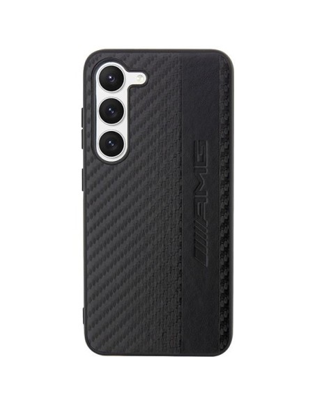 AMG Carbon Stripe&Embossed dėklas, skirtas Samsung Galaxy S23 - juodas AMG Carbon Stripe&Embossed dėklas, skirtas Samsung Galaxy S23 - juodas