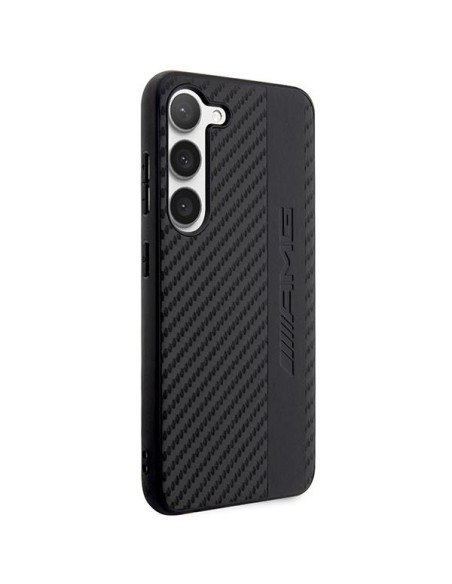 AMG Carbon Stripe&Embossed dėklas, skirtas Samsung Galaxy S23 - juodas AMG Carbon Stripe&Embossed dėklas, skirtas Samsung Galaxy S23 - juodas
