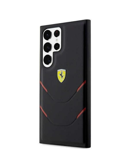 Ferrari Hot Stamp Lines dėklas, skirtas Samsung Galaxy S23 Ultra - juodas Ferrari Hot Stamp Lines dėklas, skirtas Samsung Galaxy S23 Ultra - juodas