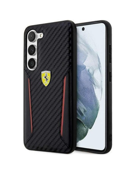 Ferrari Carbon Contrast Edges dėklas, skirtas Samsung Galaxy S23+ - juodas Ferrari Carbon Contrast Edges dėklas, skirtas Samsung Galaxy S23+ - juodas