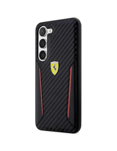 Ferrari Carbon Contrast Edges dėklas, skirtas Samsung Galaxy S23+ - juodas Ferrari Carbon Contrast Edges dėklas, skirtas Samsung Galaxy S23+ - juodas