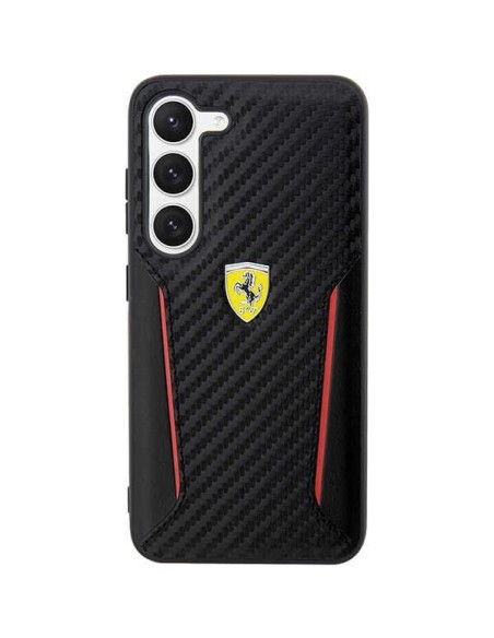 Ferrari Carbon Contrast Edges dėklas, skirtas Samsung Galaxy S23+ - juodas Ferrari Carbon Contrast Edges dėklas, skirtas Samsung Galaxy S23+ - juodas