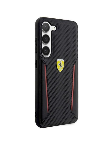 Ferrari Carbon Contrast Edges dėklas, skirtas Samsung Galaxy S23+ - juodas Ferrari Carbon Contrast Edges dėklas, skirtas Samsung Galaxy S23+ - juodas