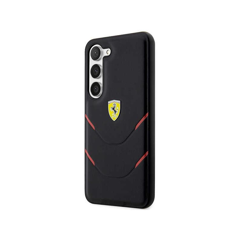 Ferrari Hot Stamp Lines dėklas, skirtas Samsung Galaxy S23+ - juodas