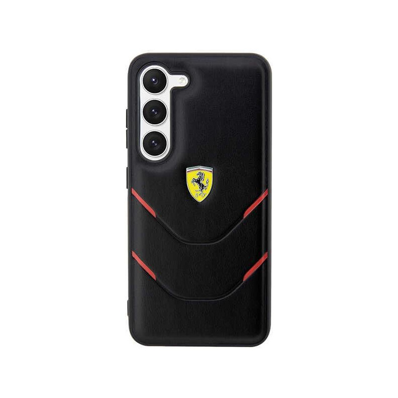 Ferrari Hot Stamp Lines dėklas, skirtas Samsung Galaxy S23+ - juodas