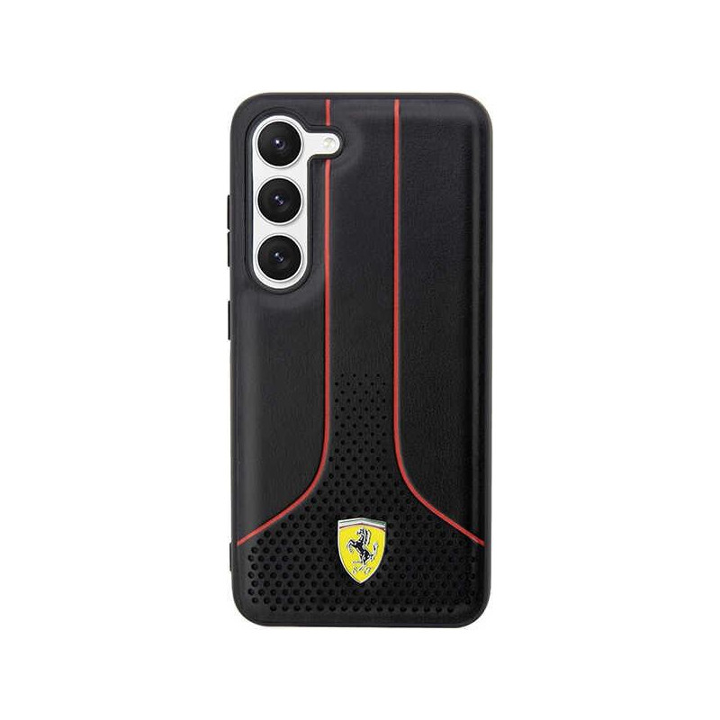 Ferrari Perforated 296 P dėklas, skirtas Samsung Galaxy S23+ - juodas