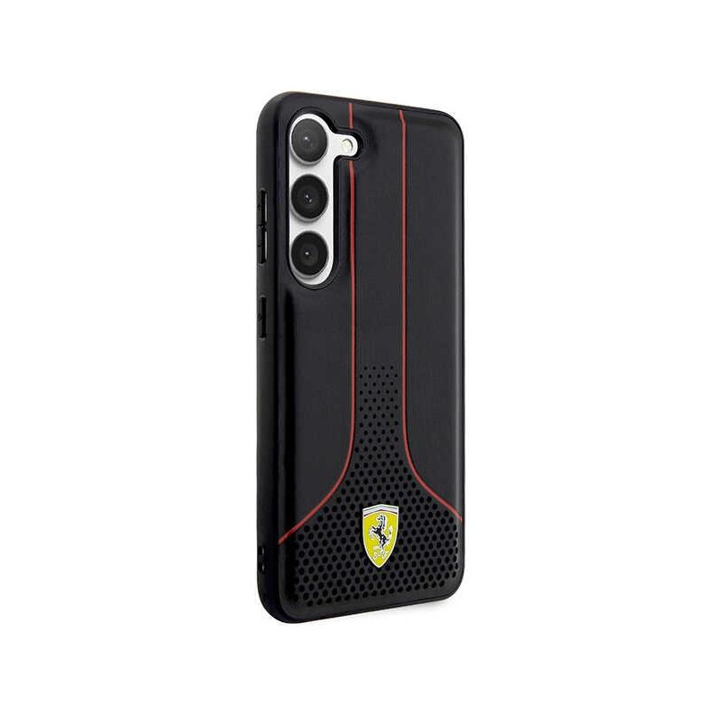 Ferrari Perforated 296 P dėklas, skirtas Samsung Galaxy S23+ - juodas