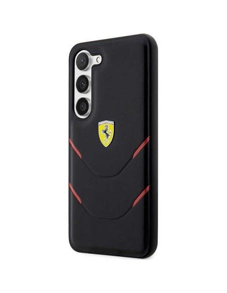 Ferrari Hot Stamp Lines dėklas Samsung Galaxy S23 - juodas Ferrari Hot Stamp Lines dėklas Samsung Galaxy S23 - juodas