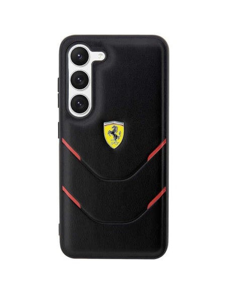 Ferrari Hot Stamp Lines dėklas Samsung Galaxy S23 - juodas Ferrari Hot Stamp Lines dėklas Samsung Galaxy S23 - juodas