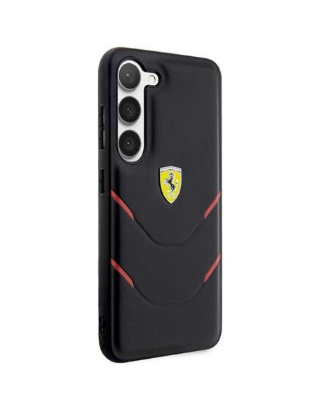 Ferrari Hot Stamp Lines dėklas Samsung Galaxy S23 - juodas Ferrari Hot Stamp Lines dėklas Samsung Galaxy S23 - juodas