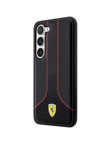 Ferrari Perforated 296 P dėklas, skirtas Samsung Galaxy S23 - juodas