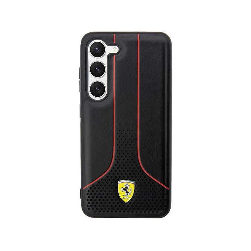 Ferrari Perforated 296 P dėklas, skirtas Samsung Galaxy S23 - juodas