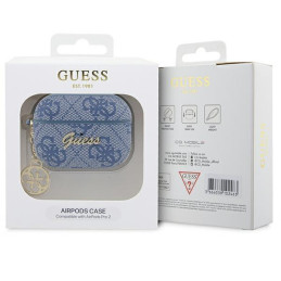 Guess 4G Charm Collection dėklas, skirtas AirPods Pro 2 – mėlynas