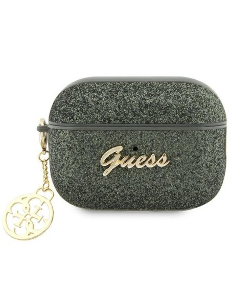 Guess Glitter Flake 4G Charm dėklas, skirtas AirPods Pro 2 – žalias Guess Glitter Flake 4G Charm dėklas, skirtas AirPods Pro 2 – žalias