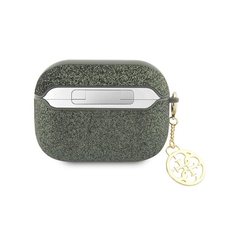 Guess Glitter Flake 4G Charm dėklas, skirtas AirPods Pro 2 – žalias