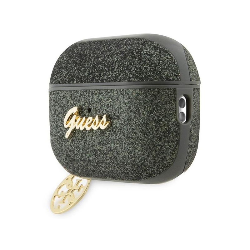 Guess Glitter Flake 4G Charm dėklas, skirtas AirPods Pro 2 – žalias