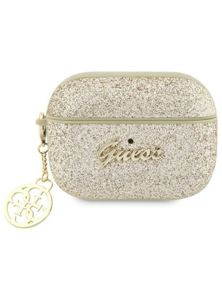 Guess Glitter Flake 4G Charm dėklas, skirtas AirPods Pro 2 – auksinis Guess Glitter Flake 4G Charm dėklas, skirtas AirPods Pro 2 – auksinis