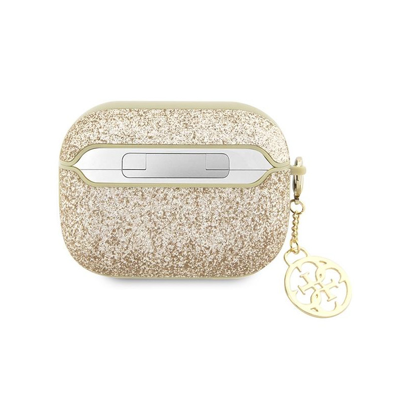 Guess Glitter Flake 4G Charm dėklas, skirtas AirPods Pro 2 – auksinis
