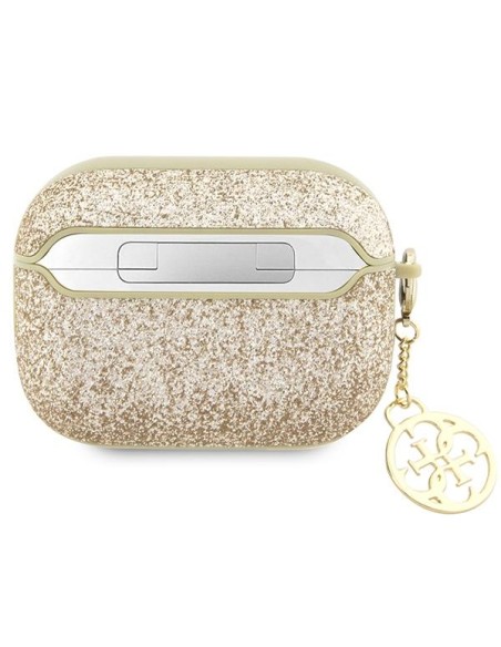Guess Glitter Flake 4G Charm dėklas, skirtas AirPods Pro 2 – auksinis Guess Glitter Flake 4G Charm dėklas, skirtas AirPods Pro 2 – auksinis