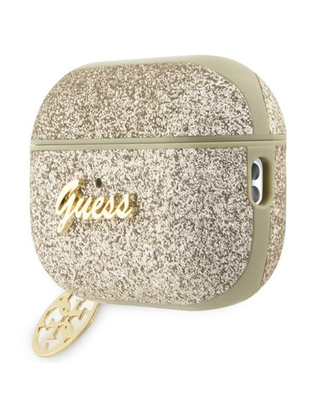 Guess Glitter Flake 4G Charm dėklas, skirtas AirPods Pro 2 – auksinis Guess Glitter Flake 4G Charm dėklas, skirtas AirPods Pro 2 – auksinis