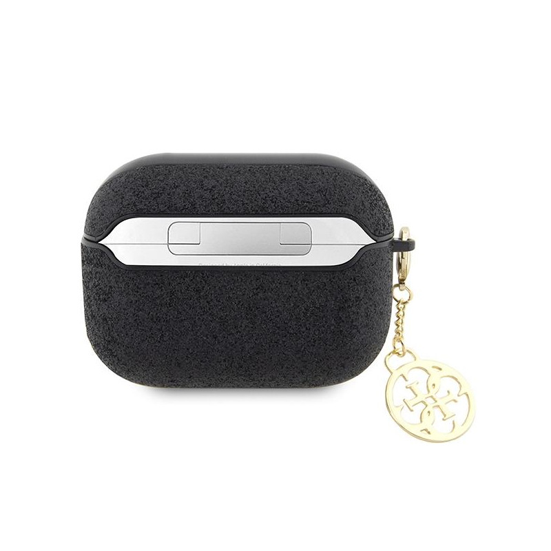 Guess Glitter Flake 4G Charm dėklas, skirtas AirPods Pro 2 – juodas