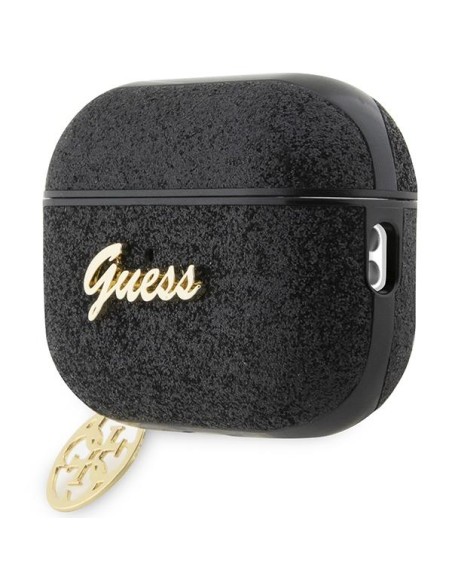 Guess Glitter Flake 4G Charm dėklas, skirtas AirPods Pro 2 – juodas