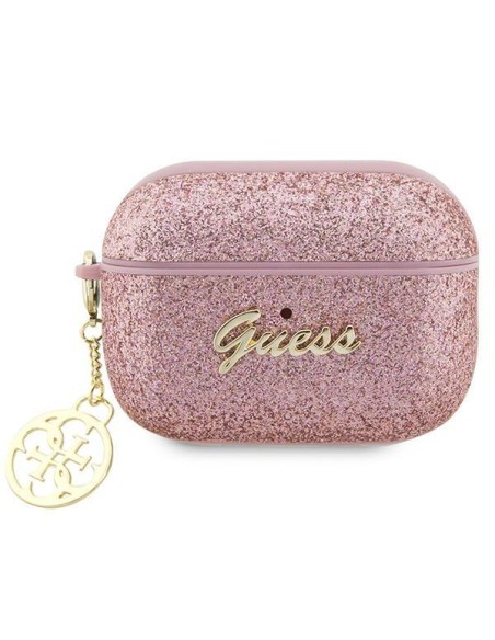 Guess Glitter Flake 4G Charm dėklas, skirtas AirPods Pro 2 – rožinis Guess Glitter Flake 4G Charm dėklas, skirtas AirPods Pro 2 – rožinis