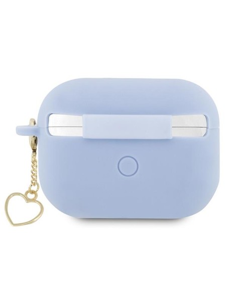 Guess Silicone Charm Heart Collection dėklas, skirtas AirPods Pro 2 – mėlynas Guess Silicone Charm Heart Collection dėklas, skirtas AirPods Pro 2 – mėlynas
